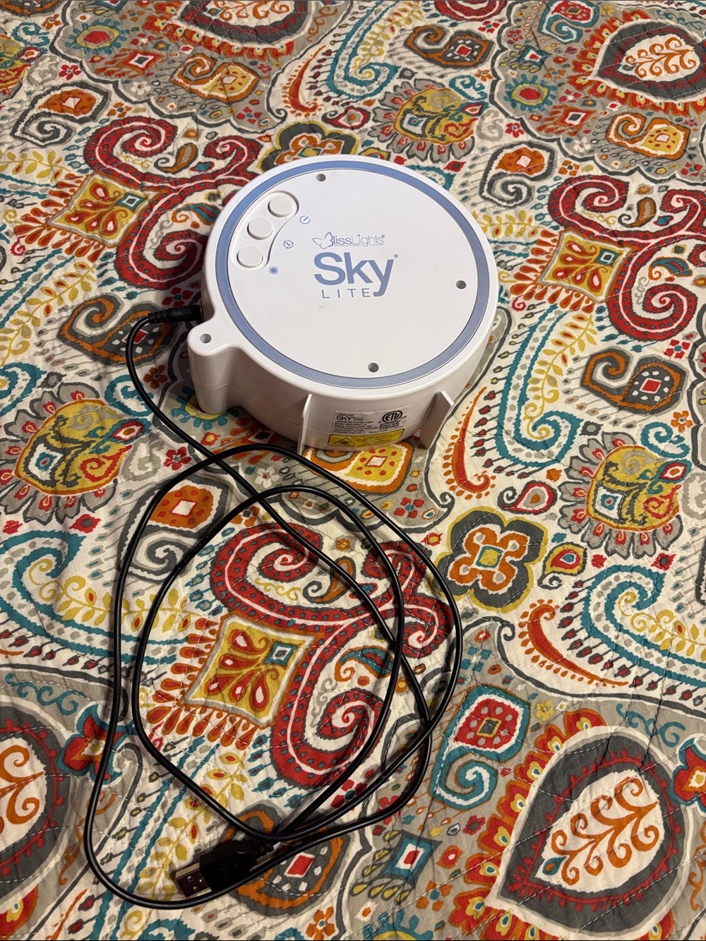 Like new bliss lights Sky Lite White Star Projector with USB Cable